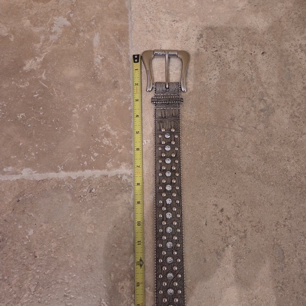 Guess Gray Rhinestone Embellished Belt - Picture 12 of 14